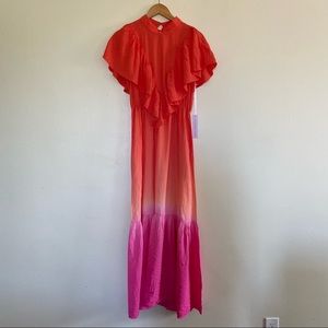 Young Fabulous & Broke Women's Ruffle Ombre Maxi Dress Size M Lightweight Barbie